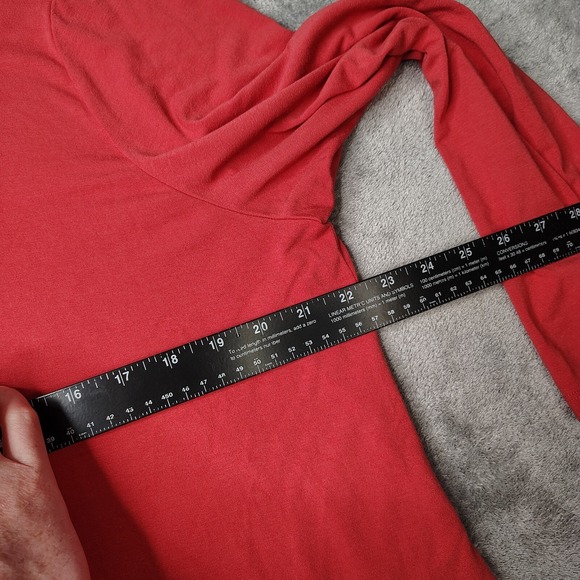 Eileen Fisher‎ Jersey Tunic Top Womens XL Pink Mock Neck 3/4 Sleeve Made in USA - Picture 6 of 9